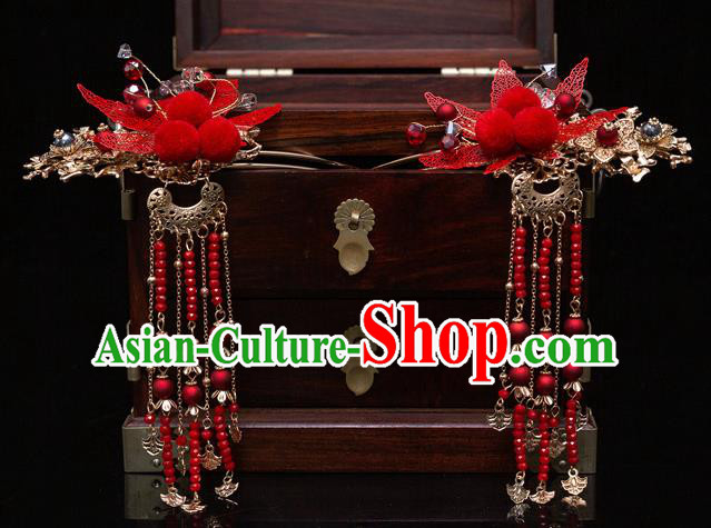 Chinese Ancient Bride Hair Crown Hairpins Traditional Wedding Xiu He Hair Accessories Complete Set for Women
