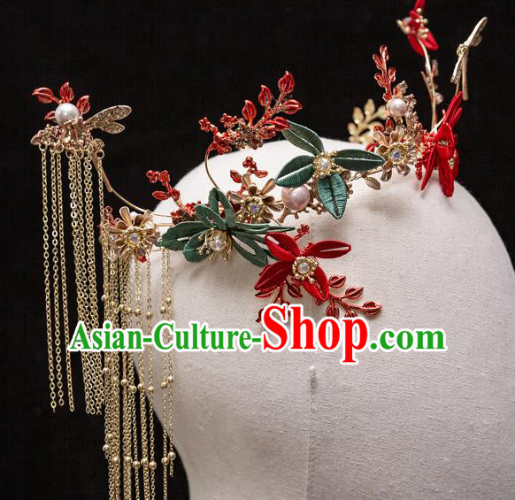Chinese Ancient Bride Hair Clasp Hairpins Traditional Wedding Xiu He Hair Accessories Complete Set for Women