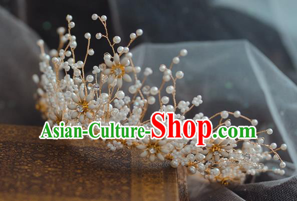 Handmade Wedding Beads Royal Crown Princess Bride Hair Accessories for Women