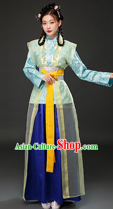 Traditional Chinese Ming Dynasty Servant Girl Dress Ancient Drama Female Civilian Maidservant Costumes for Women