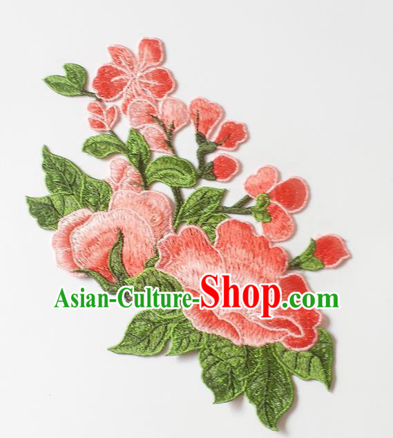 Chinese Traditional Embroidery Watermelon Red Plum Flowers Applique Embroidered Patches Embroidering Cloth Accessories