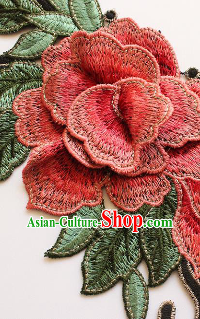 Traditional Chinese National Embroidery Peony Collar Applique Embroidered Patches Embroidering Cloth Accessories