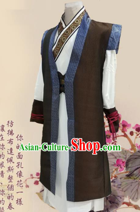 Chinese Ancient Han Dynasty Civilian Clothing Traditional Ancient Swordsman Costumes for Men