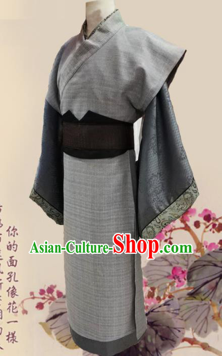 Chinese Ancient Han Dynasty Ministry Councillor Clothing Traditional Ancient Swordsman Costumes for Men