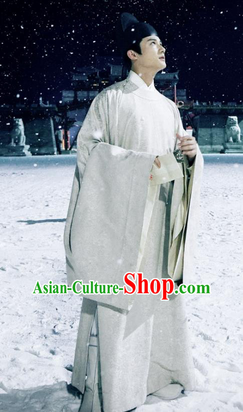 Traditional Chinese Drama Royal Nirvana Song Dynasty Count of Jiayi Gu Fengen Clothing Ancient Scholar Costume and Hat for Men