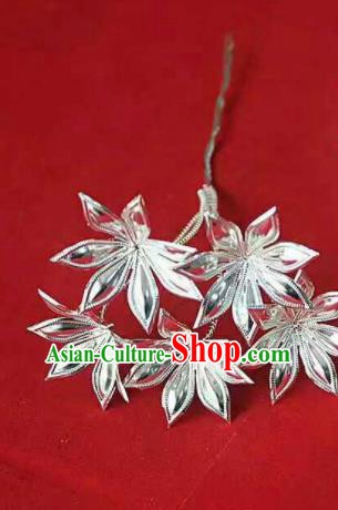 Chinese Traditional Handmade Miao Nationality Silver Hairpins Ethnic Wedding Hair Accessories for Women