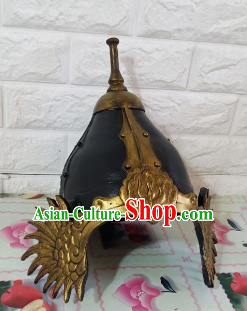 Chinese Handmade Traditional Tang Dynasty Helmet Ancient General Hat for Men
