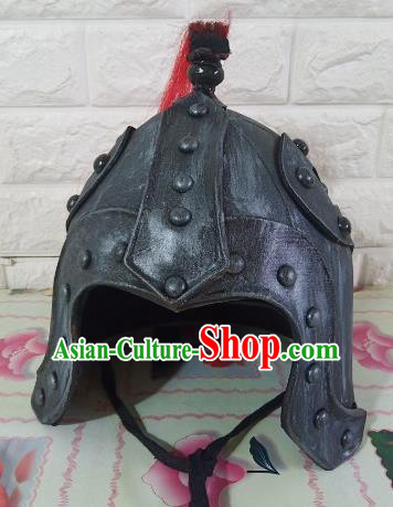 Chinese Handmade Traditional Han Dynasty Helmet Ancient General Hat for Men