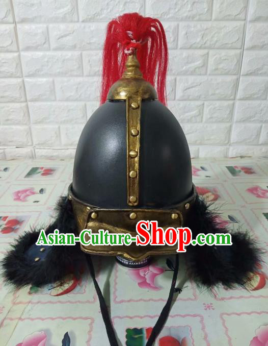 Chinese Handmade Traditional Ming Dynasty Soldier Helmet Ancient General Hat for Men