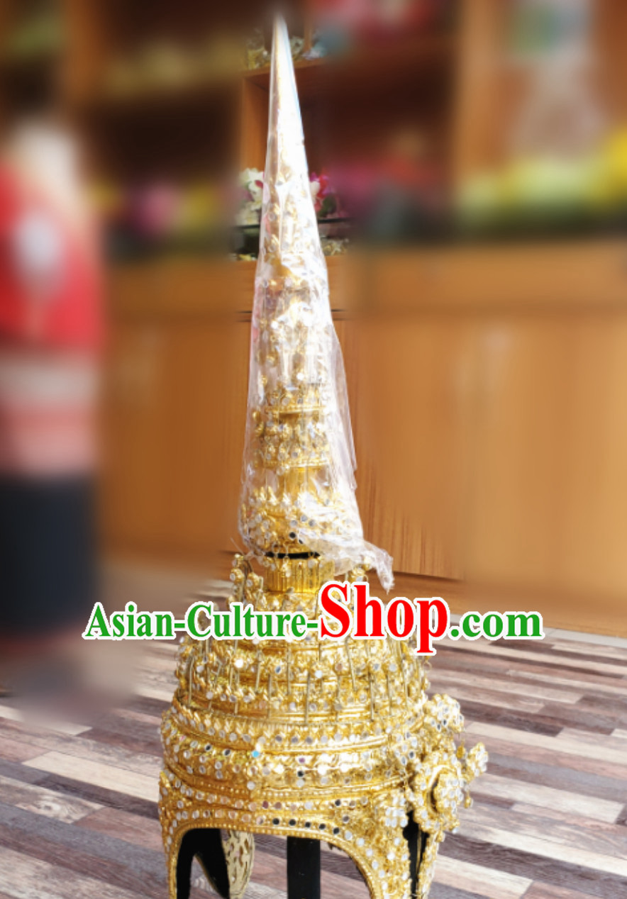 Traditional Thailand Classical Tower Crown Handmade Thai Hat