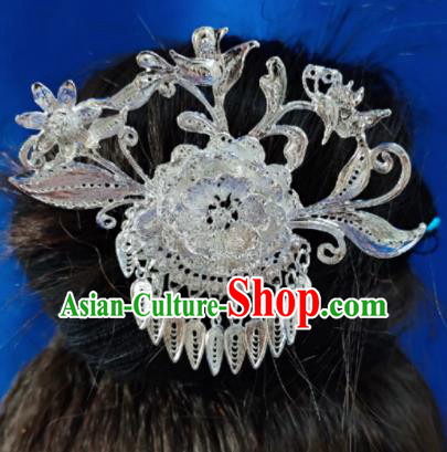 Chinese Traditional Handmade Miao Nationality Tassel Hairpins Ethnic Wedding Hair Accessories for Women