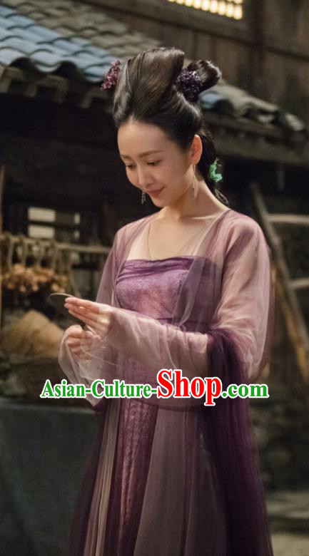 Chinese Ancient Female Assassin Su Shunqing Drama Novoland Eagle Flag Wang Ou Replica Costumes and Headpiece for Women