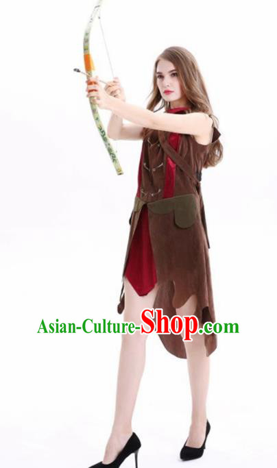 Traditional Europe Middle Ages Hunter Dress Halloween Cosplay Stage Performance Costume for Women