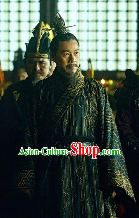 Chinese Ancient Emperor Ying Wuyi Clothing Drama Novoland Eagle Flag King Zhang Fengyi Replica Costumes for Men