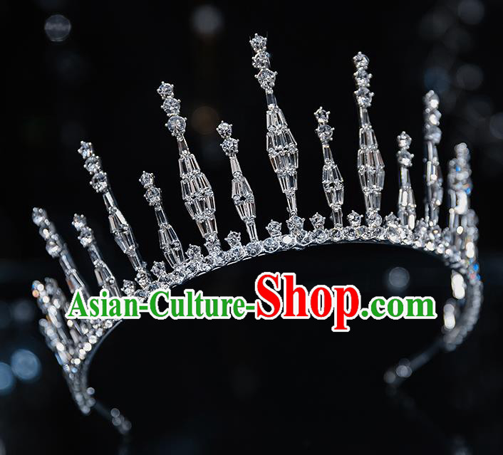 Top Grade Bride Zircon Royal Crown Wedding Hair Accessories for Women