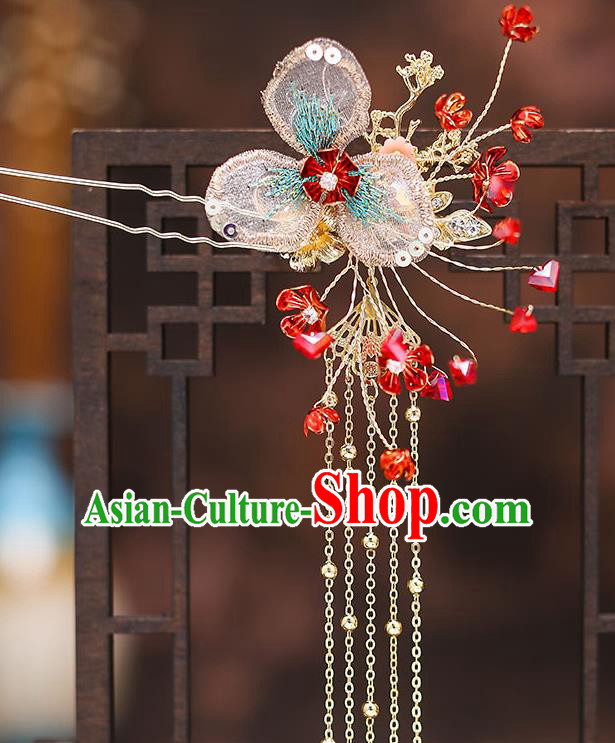 Chinese Traditional Flower Hair Clasp Bride Handmade Hairpins Wedding Hair Accessories Complete Set for Women