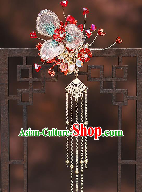 Chinese Traditional Flower Hair Clasp Bride Handmade Hairpins Wedding Hair Accessories Complete Set for Women