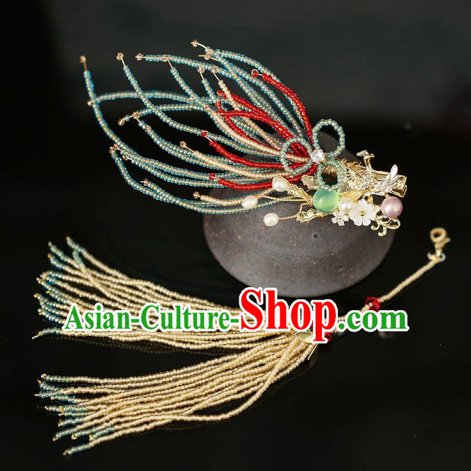 Chinese Traditional Tassel Hair Claw Bride Handmade Hairpins Wedding Hair Accessories for Women