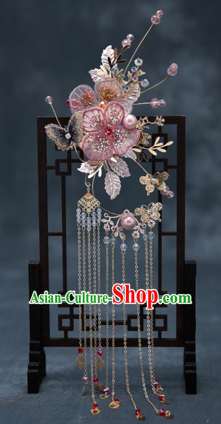 Chinese Traditional Bride Tassel Hair Clips Handmade Hairpins Wedding Hair Accessories Complete Set for Women