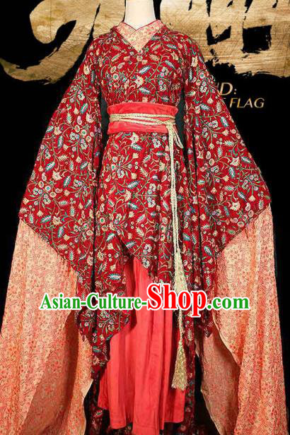 Chinese Ancient Drama Novoland Eagle Flag Princess Yu Ran Replica Costumes for Women