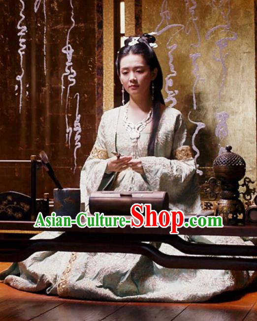 Chinese Ancient Princess Xiao Zhou Hanfu Dress Drama Novoland Eagle Flag Replica Costumes for Women
