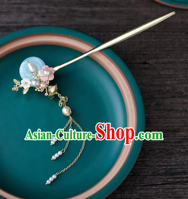 Top Chinese Traditional Pearls Tassel Hair Clip Handmade Hanfu Hairpins Hair Accessories for Women