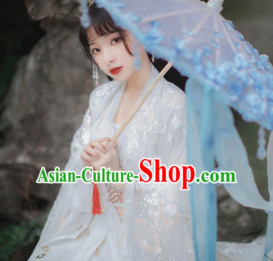 Chinese Traditional Tang Dynasty Princess Cloak Blouse and Skirt Ancient Hanfu Garment Costumes for Women