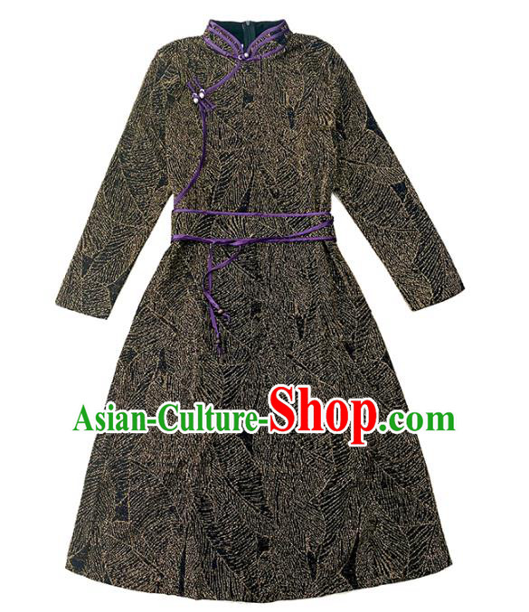Traditional Chinese Woman Apparels Mongolian Nationality Dress Mongol Minority Garment Ethnic Informal Costume