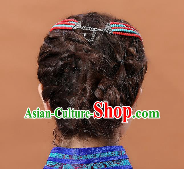 Traditional Chinese Mongol Minority Dance Headband Mongolian Hair Accessories Ethnic Hair Clasp for Women