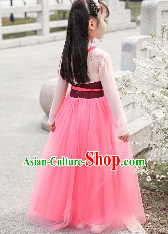 Chinese Traditional Hanfu Dress Ancient Princess Costumes Stage Show Girl Blouse and Skirt Tang Dynasty Apparels for Kids
