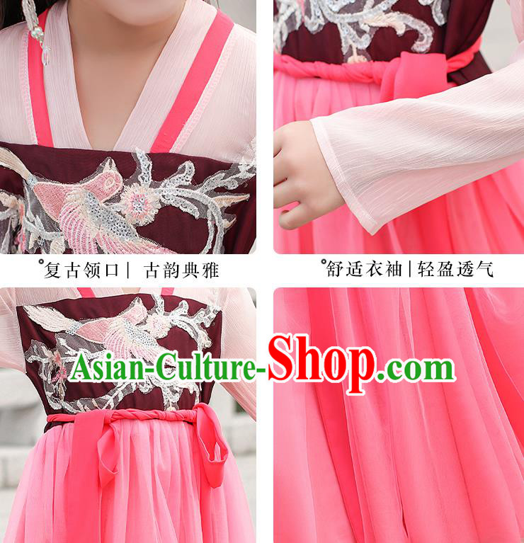 Chinese Traditional Hanfu Dress Ancient Princess Costumes Stage Show Girl Blouse and Skirt Tang Dynasty Apparels for Kids