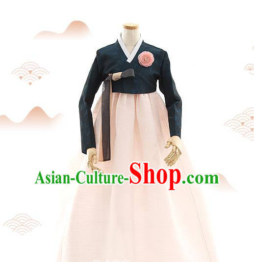Korean Bride Mother Dark Green Blouse and Dress Korea Fashion Costumes Traditional Hanbok Festival Apparels for Women