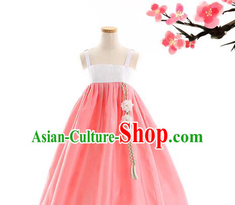 Korean Bride Hanbok Grey Blouse and Pink Dress Korea Fashion Wedding Costumes Traditional Festival Apparels for Women