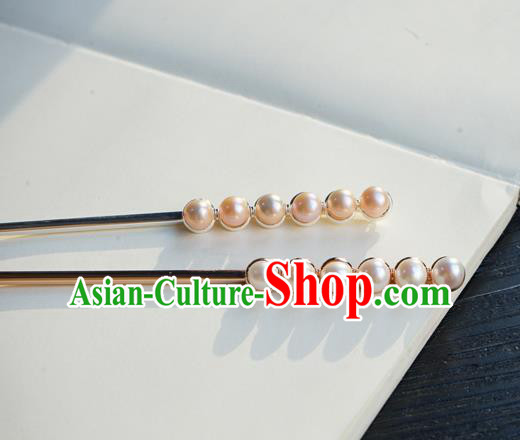 Chinese Classical Ming Dynasty Hair Clip Hair Accessories Handmade Ancient Hanfu Pearls Hairpin for Women
