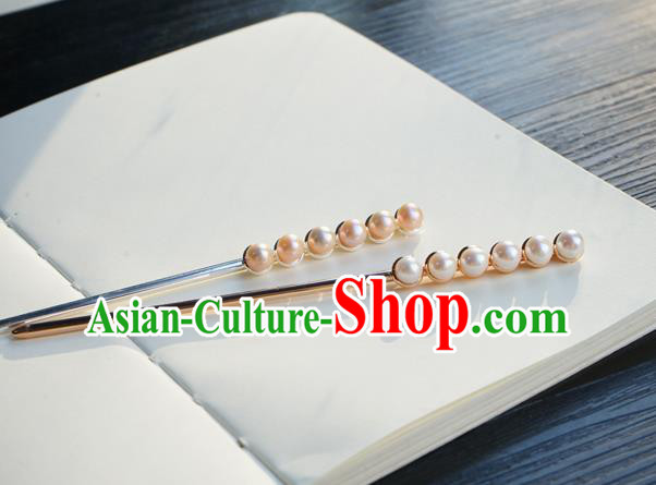 Chinese Classical Ming Dynasty Hair Clip Hair Accessories Handmade Ancient Hanfu Pearls Hairpin for Women