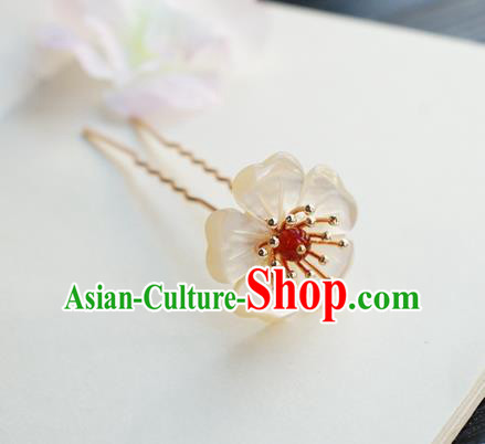 Chinese Classical Flower Hair Clip Hair Accessories Handmade Ancient Hanfu Shell Plum Hairpin for Women