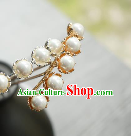 Chinese Classical Court Hair Clip Hair Accessories Handmade Ancient Jin Dynasty Golden Hairpin for Women