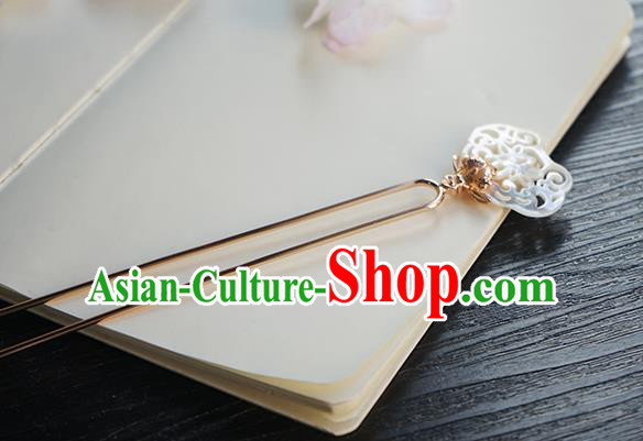 Chinese Classical Hanfu Court Hair Clip Hair Accessories Handmade Ancient Song Dynasty Golden Hairpin for Women