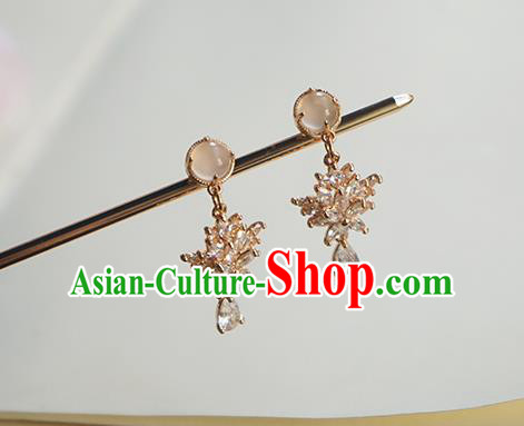 Handmade Chinese Crystal Ear Accessories Ancient Women Hanfu Classical Earrings