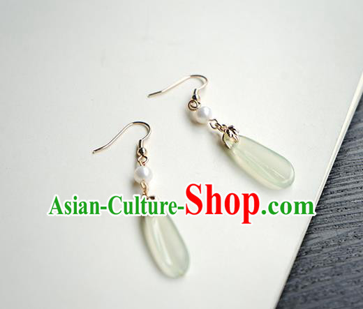 Handmade Chinese Flower Petal Ear Accessories Ancient Women Hanfu Classical Cheongsam Earrings