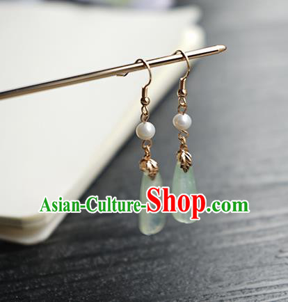 Handmade Chinese Flower Petal Ear Accessories Ancient Women Hanfu Classical Cheongsam Earrings