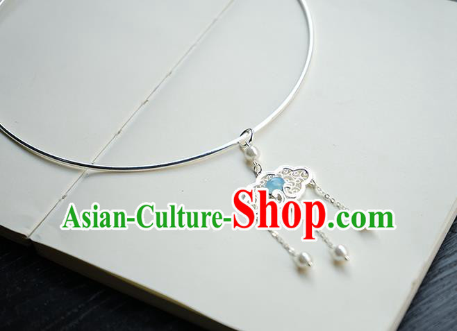Chinese Handmade Hanfu Necklace Classical Jewelry Accessories Ancient Princess Argent Necklet for Women