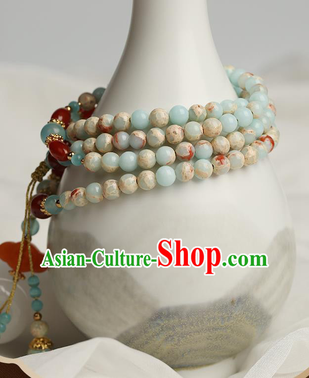 Chinese Handmade Hanfu Beads Bracelet Classical Jewelry Accessories Jade Tassel Bangle for Women