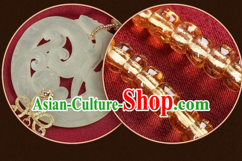 Chinese Classical Jade Carving Waist Accessories Ancient Swordsman Hanfu Blue Tassel Belt Pendant