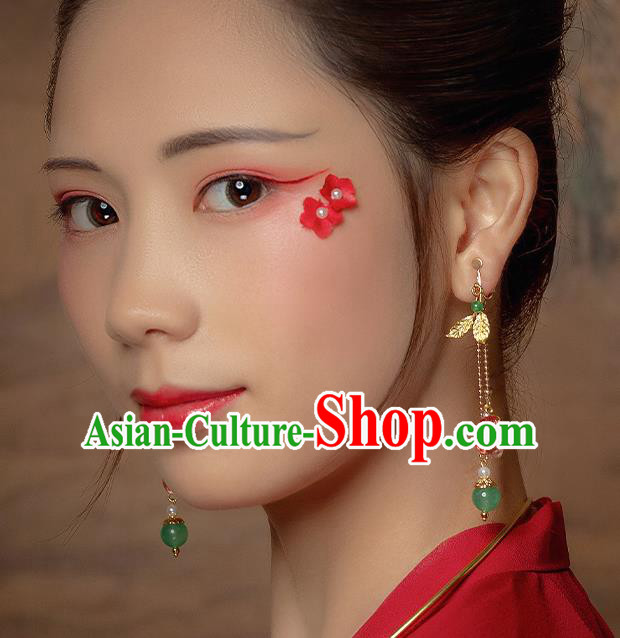 Handmade Chinese Court Women Long Tassel Ear Accessories Classical Eardrop Hanfu Earrings