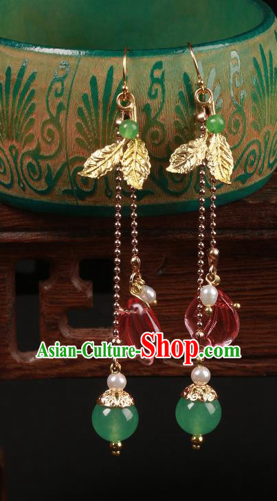 Handmade Chinese Court Women Long Tassel Ear Accessories Classical Eardrop Hanfu Earrings