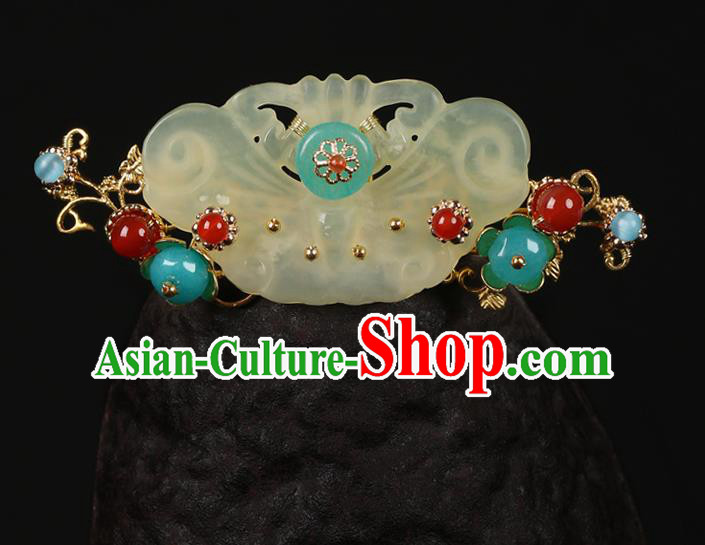 Chinese Classical Jade Butterfly Waist Accessories Ancient Women Hanfu Pearls Tassel Belt Pendant