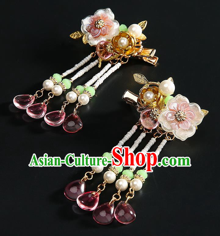 Chinese Classical Shell Plum Hair Claws Hanfu Hair Accessories Handmade Ancient Princess Hairpins Hair Stick for Women