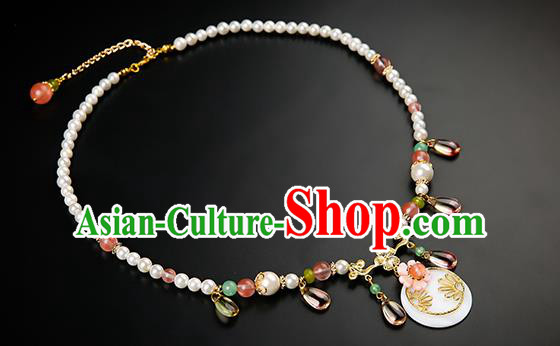 Chinese Handmade Pearls Necklet Classical Jewelry Accessories Ancient Hanfu Necklace for Women