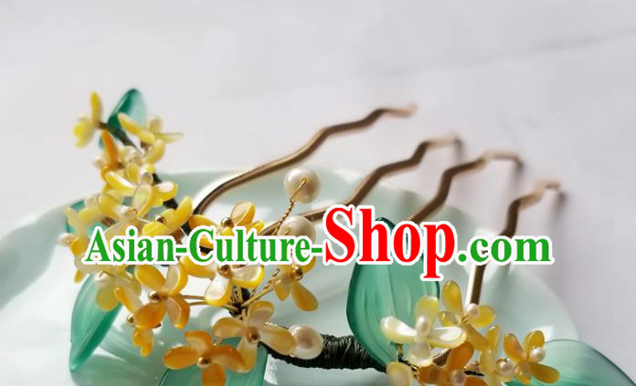 Chinese Classical Fragrans Hair Comb Hanfu Hair Accessories Handmade Ancient Princess Flowers Hairpins for Women